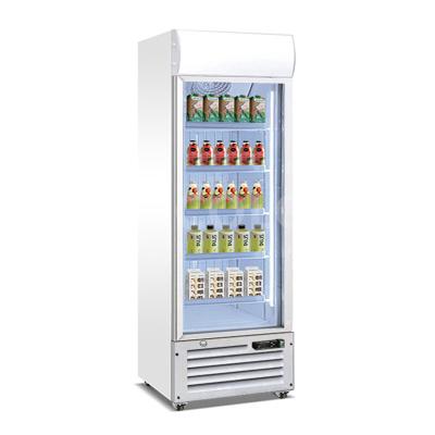 China Retail Glass Beverage Refrigerator Drinks Single-temperature Supermarket Upright Door Cooler for sale