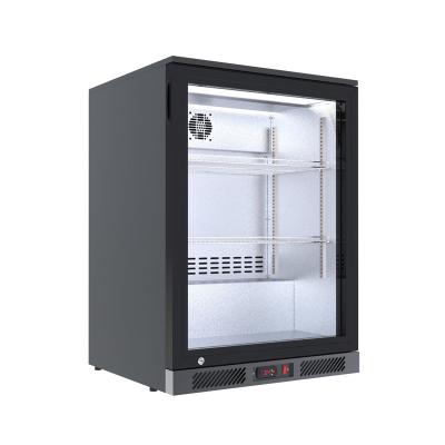 China Single-Temperature Mini Bar Beer Cooler Cabinet Commercial Beverage Cooler Glass Fridge for sale