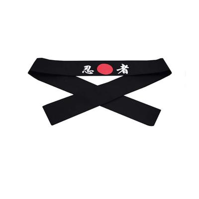 China Tradition Style Japan Sunrise Head Band Tie On Headband Black For Sports Exercise Cooking for sale