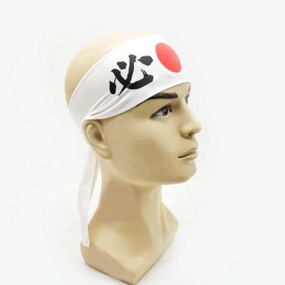 China Tradition Style Customized 100% Japanese Quality Cotton Hachimaki Headband With Victory Logo for sale