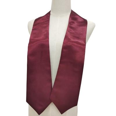 China New Polyester Fashion Dark Red Graduation Stole Honor Stole For Graduation Events for sale