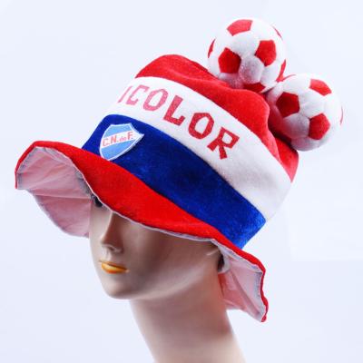 China 2022 Wholesale Plush Custom Worldcup Plush Cloth Hats For Football Lovers And Worldcup Fans Carnival Hat for sale