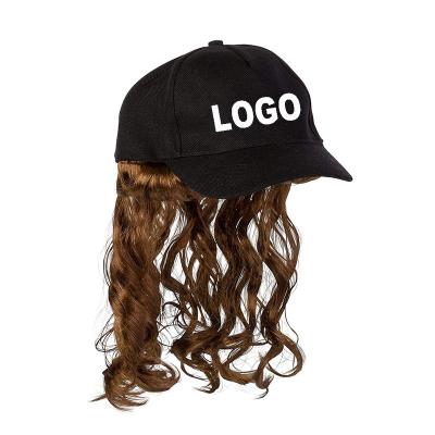 China Outdoor Hair Wigs Caps Four Seasons Baseball Cap Travel Wig Caps Fashionable Long Straight Wig With Caps for sale