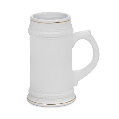 China Durable 22OZ Sublimation Coated Gold Line Beer Mug for sale