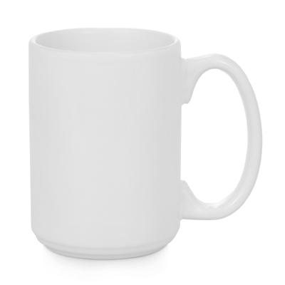 China SUBLANK stocked ceramic coffee mugs blank custom made for mug porcelain coated wholesale with handle plain 15oz white sublimation mug for sale