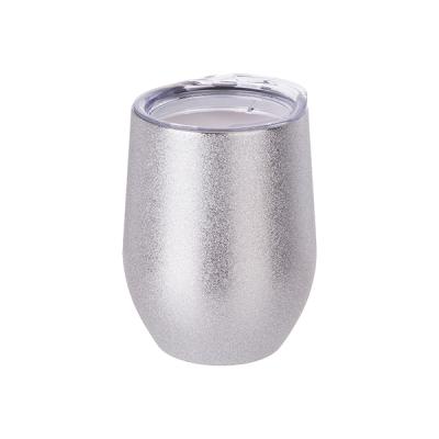 China Disposable Sublimation Stemless Tumbler Wine Sliver Eggs 12oz Vacuum Wall Stainless Steel Travel Coffee Mug Double Mask for sale