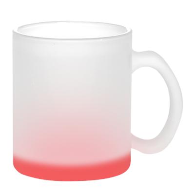 China Can Be Sublimation Blanks 11oz Stoneware Mug Frosted Colorful Red Mug Gradient Drinking Glass Beer Mug Coffee Wine Mug for sale