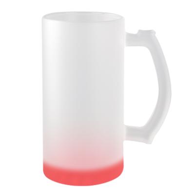 China Can Be Sublimation Blanks 16oz Stoneware Mug Frosted Colored Red Mug Gradient Drinking Glass Beer Mug Coffee Wine Mug for sale