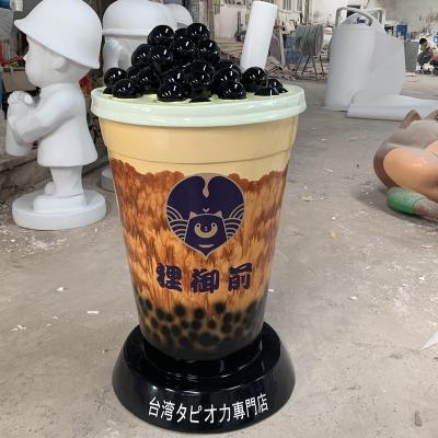 China Carving Direct Market Tea Cup Milk Pearl Europe Manufacturers Fiberglass Shop Online Advertising Exhibition Ornaments for sale