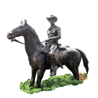 China China Factory Hot Sale Custom Decorated Brass Tactical Horsemanship Statue for sale