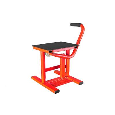 China 160KG Steel Motorcycle Jack Lift Rubber Platform Crank Manual Lift 296*236 for sale