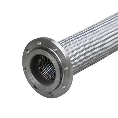 China Construction SS 312 Braided Metal Hose Bellows 316 304 With Flange End, Braided Connection Corrugated Flanged Metal Hose! for sale