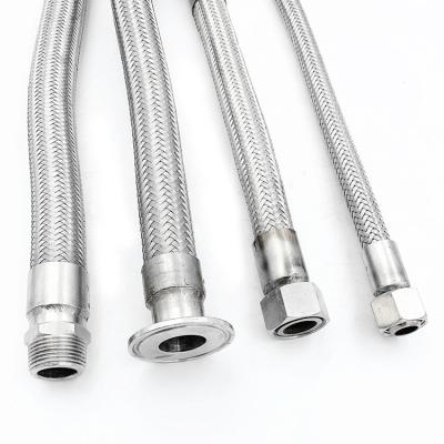 China Corrosion Resistant Type Construction New Product Factory Supplier Corrugated Flange Stainless Steel PTFE Lined Metal Braided Hose for sale