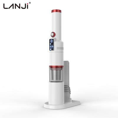 China LANJI Mini Portable 15kpa LCD Display USB Handheld Super Wireless Keyboard Car Suction Handheld Vacuum Cleaner for sale