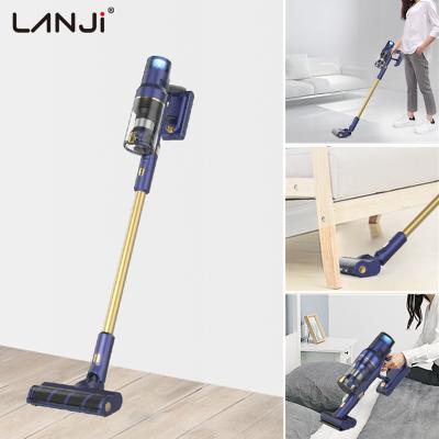 China LANJI Vaccumm LED Touch Screen Cleaner Portable Detachable Rechargeable 2 Handheld in 1 Stick Cordless Vacuum Cleaner with Mop Brush for sale