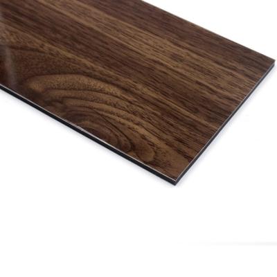 China Modern Interior Used Alucobonde Decorative Walnut Electroplate Aluminum Composite Panel Sheet for sale