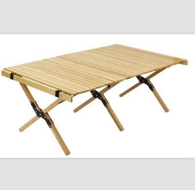 China Korea Modern Foldable Korean Japanese Wooden Roll Up Beech Wood Folding Outdoor Camping Portable Picnic Camp Garden Patio Balcony Table for sale