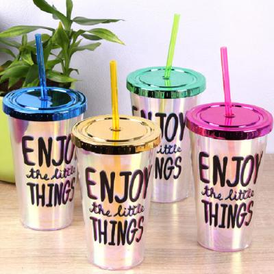 China Sustainable Motivational Drink Bottles Plastic Water Bottle Cup Custom Name Bottled Water Bottle With Straw for sale