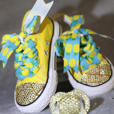 China Original Deodorization Design Bling Baby Kids Toddler Girls Rhinestones Pineapple Inspired Canvas Star Sneakers Halloween Party Costume Shoes for sale