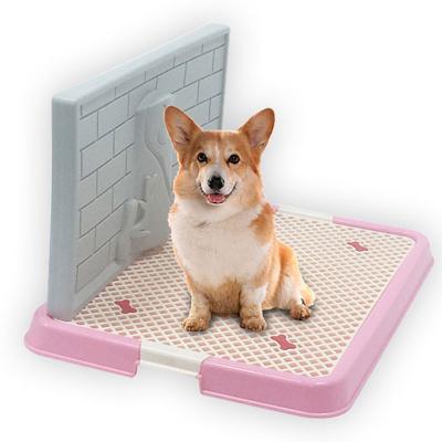 China Sustainable Toilet With Walls Eco-Friendly Toilet Wholesale Plastic Doggie Indoor Pet Potty Tray Park Corner Dog Toilet for sale