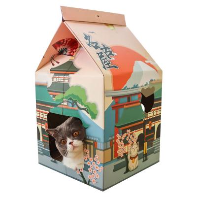 China 2020 New Design Cooling Eco-Friendly Wooden Pet Cat House for Japanese Play and Rest Milk House for sale