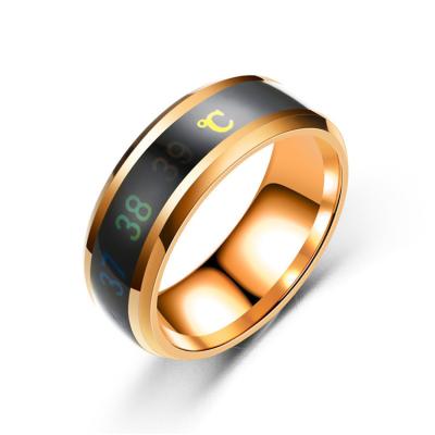 China New European IP67 And American Waterproof Smart Temperature Ring Titanium Steel Couple Temperature Ring For Men /women for sale