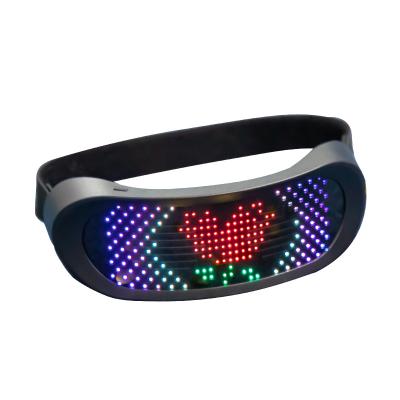 China 5 Hours 2021 Fashion Led App Wireless Control Glasses Party Customized Magic Scrolling Information Led Glasses for sale