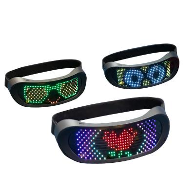 China Multi Color Changing Multifunctional Cool Luminous Lead Glasses Shape Sunglasses Eyewear Nightclub Party Flashing Glasses for sale