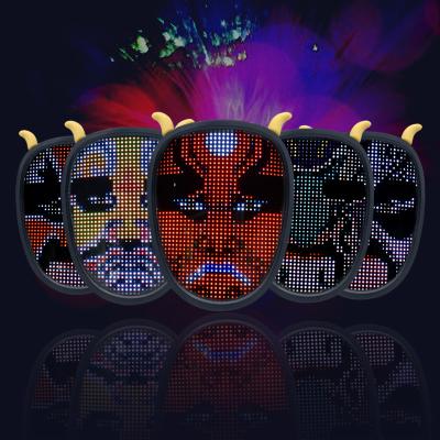 China 8 Hours New Arrival Halloween Party Diy Mask Led Mask App Style Glowing Glowing Mask Face-Changing Control for sale