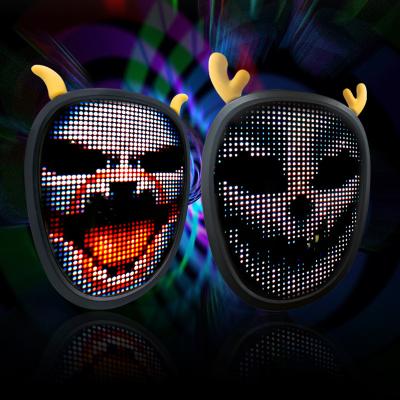 China 8 Hours Luminous EL Light Up Halloween Led Mask For Music Party Festival Event Led Face Masks for sale