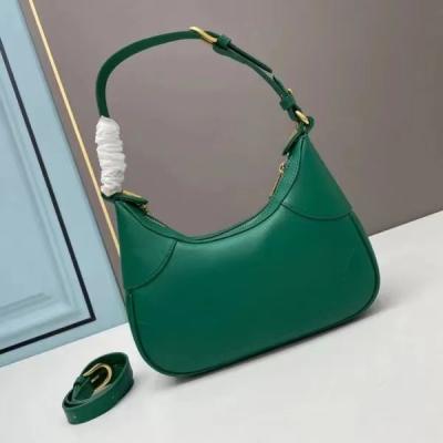 China Luxury GENUINE LEATHER Crescent Shoulder Bag Tote Brand Metal Main Casual Leather Buckle for sale