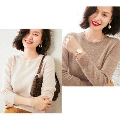 China Custom Cashmere Women's Winter Anti-wrinkle 100% Pure Cashmere Sweater Ladies Sweater OEM Sweaters for sale