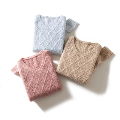 China Custom Anti-Wrinkle Winter Ladies Sweater Womens 100% Pure Cashmere OEM Cashmere Sweaters for sale