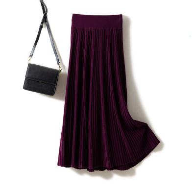 China New Arrival Fashion Style Anti-Static Women Skirt Pleated Cashmere Skirt for sale