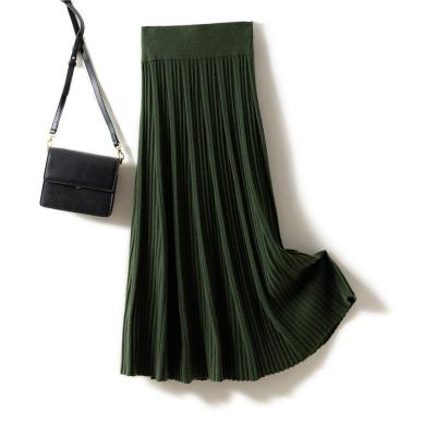 China Wholesale Anti-static Winter Ladies Women Skirt Pleated Cashmere Skirt for sale