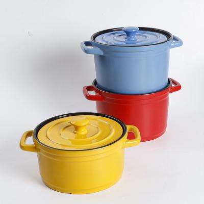 China Sustainable Hot Selling Hot Sale Food Ceramic Round Pot Soup Casserole Casserole for sale