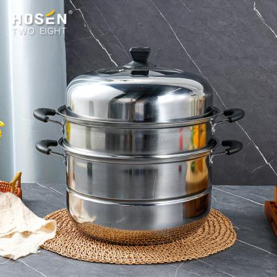 China Factory Direct Commercial High Quality Viable Hot Pot Sets 3 Layers Stainless Steel Food Steamer Pot Household Current Cookware for sale