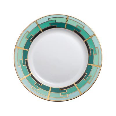 China Viable Unique Design Dish Nordic Ceramic Dish, Luxury Gold Rim Dinnerware Dinner Plates for sale