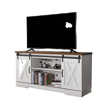 China Modern Modern Home Furniture TV Rack Cabinet With Sliding Barn Doors for sale