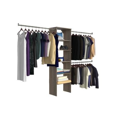 China Melamine Wood (Height) Adjustable Single Walk In Open Wardrobe Closets for sale