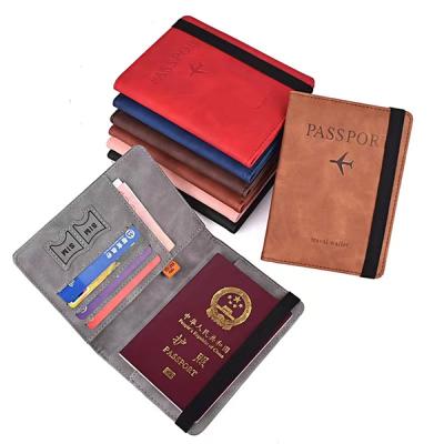 China With RFID Protecting Material Amazon PU Passport Jacket Wallet Same RFID Protected Leather Card Cover Travel Documents Storage Bag for sale