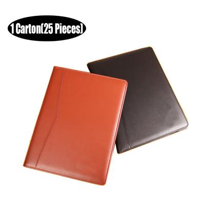 China Hot Selling Office File Bag Business Promotional Black PU Leather Folder Folder With Sorting Box for sale