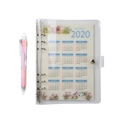 China 6-Ring PVC Clear Soft Transparent Notebook Cover Ring Binder Folder for sale