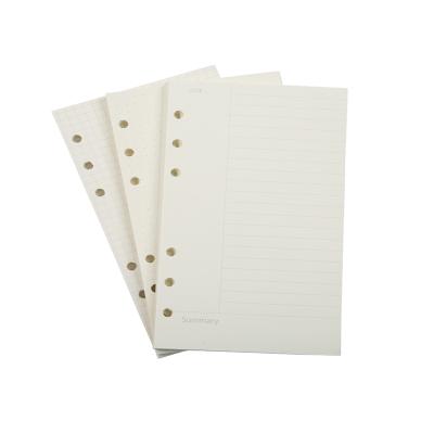 China Filler Papers Planner A5 Notebook Filler Paper Page Lined Hole A5 Punched Refills Inserts Filler Paper Pages Accept Customized Logo CN; ZHE for sale