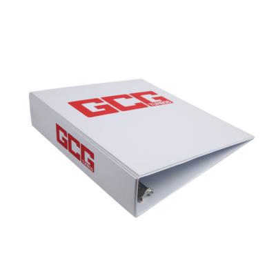 China PVC China Supplies Custom A4 3 Inch Hard Plastic PVC Ring Binder Printing Logo 3D Cover White Folder for sale