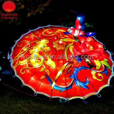 China Sunproof Snowproof And Energy Saving Chinese Traditional Colorful Umbrella For Chinese Spring Festival Decoration New Year for sale