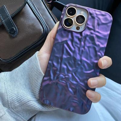 China Luxury Shockproof 3D Matte Plating Purple Foil Phone Case For iPhone 13 12 mini 11 14 pro XS max XR X 7 8 plus cool glitter soft back cover for sale