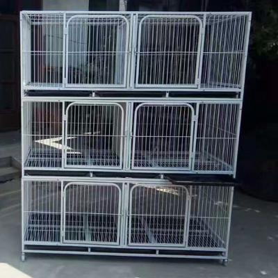 China Heavy Duty Stocked 2 Layer /3-layer Square Tube Separator Dog Cage With Four Wheels For Sale for sale