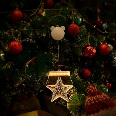 China Modern Creative 3D Hanging LED Decoration Lights Room Modeling Bedroom Holiday Lighting Layout Window Christmas Lights for sale