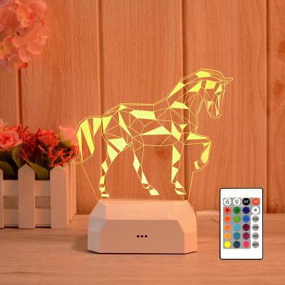 China Modern Factory Wholesale 16 Colors Changing Acrylic 3d Night Light Table Lamp Night Led Light for sale